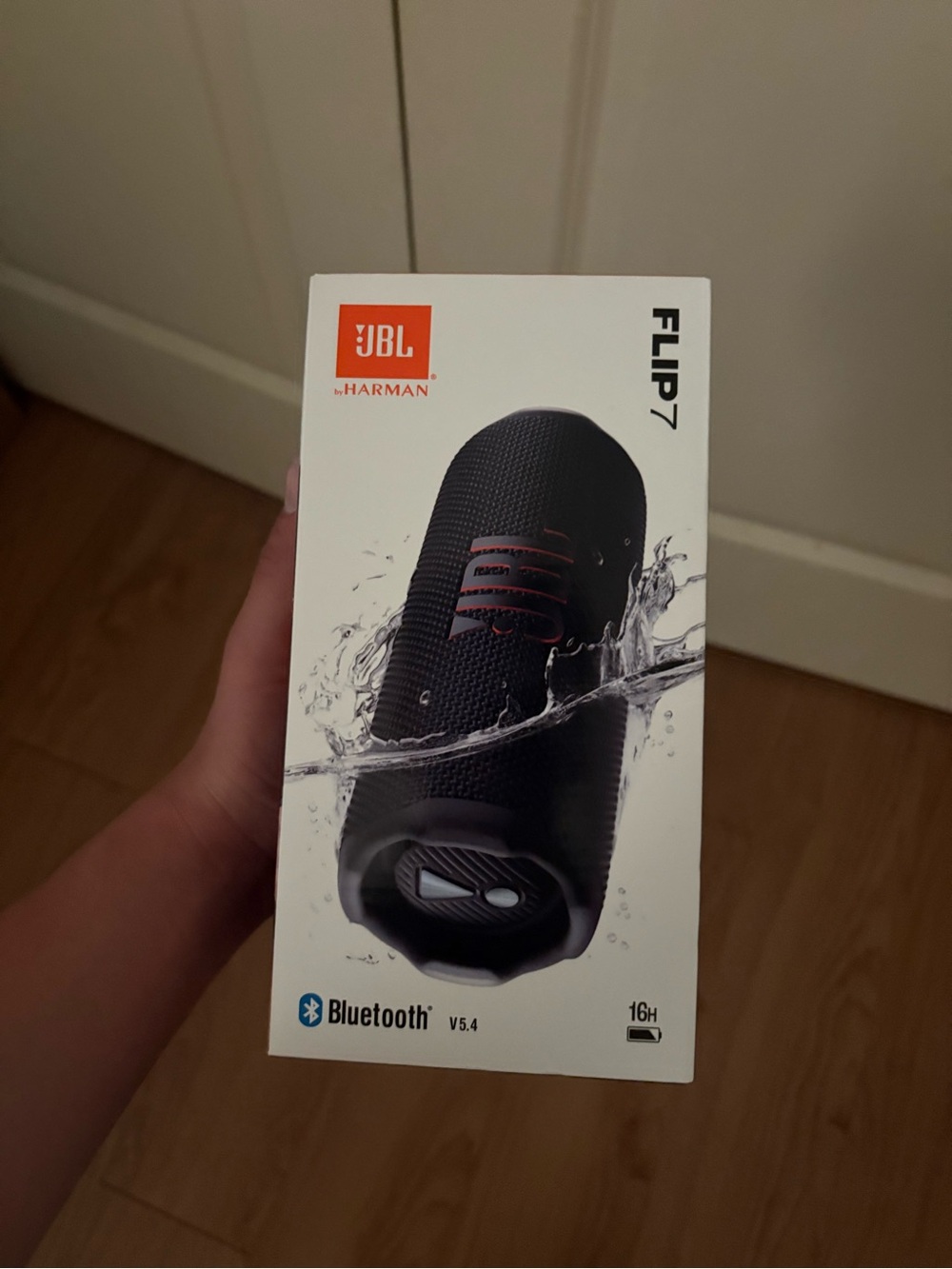 JBL Flip 7 Portable Bluetooth Speaker - Black with Red Accents